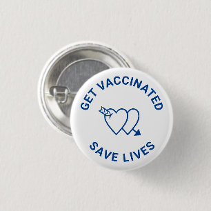 Impfungen rett lebt blauweiße Herzen Button