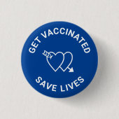 Impfungen rett lebt blauweiße Herzen Button (Vorderseite)