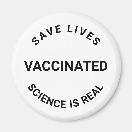 Impfungen sind real, gerettet Leben Schwarz-weiß Magnet (Vorne)