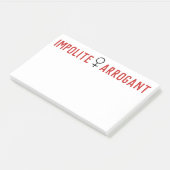 Impolite Arrogant Frauensymbol Post-it Klebezettel (angewinkelt)