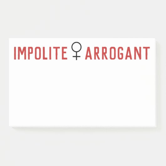 Impolite Arrogant Frauensymbol Post-it Klebezettel (Vorderseite)