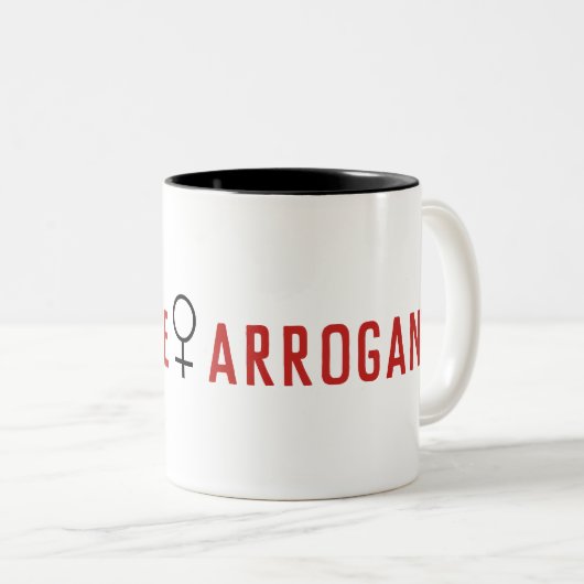 Impolite Arrogant Frauensymbol Zweifarbige Tasse (VorderseiteRechts)
