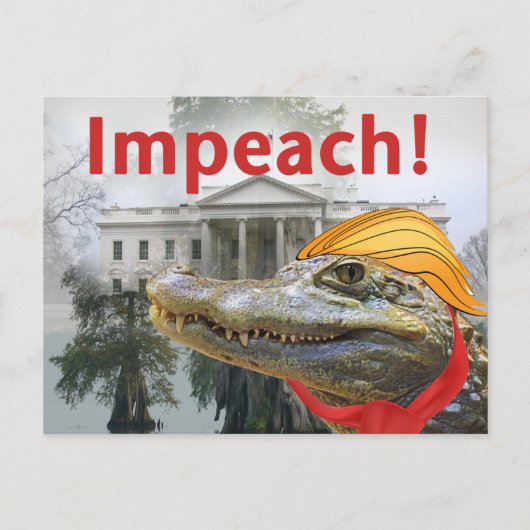 Imponiere! Weißes Haus | Sumpf-Trump-Alligator Postkarte (Vorderseite)