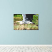 Imposanter Graureiher mit Schwingen Leinwanddruck (Insitu (Holzboden))