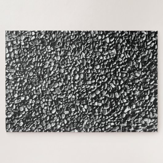 Impossible Black and White Pebbled Pavement Puzzle (Horizontal)