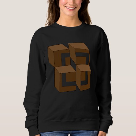 Impossible Cube Irrational Optical Illusion Fun Sweatshirt (Vorderseite)