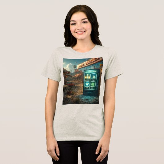 Impossible Items Vending Machine – Surreal Retro D Tri-Blend Shirt (Vorderseite voll)