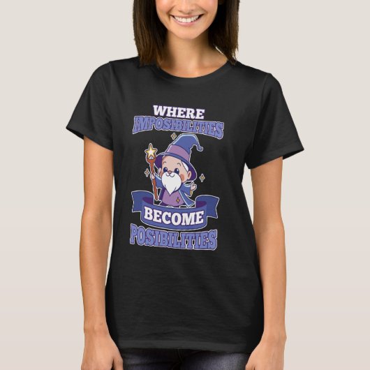 Impossible werden Möglichkeiten Chibi Old Wiz T-Shirt (Vorderseite)