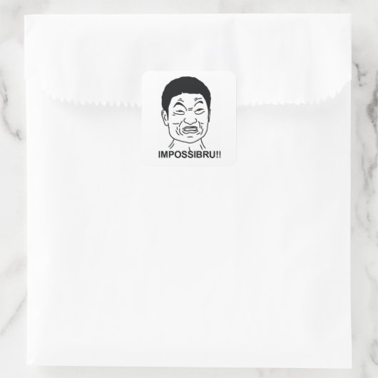 Impossibru Quadratischer Aufkleber (Tasche)