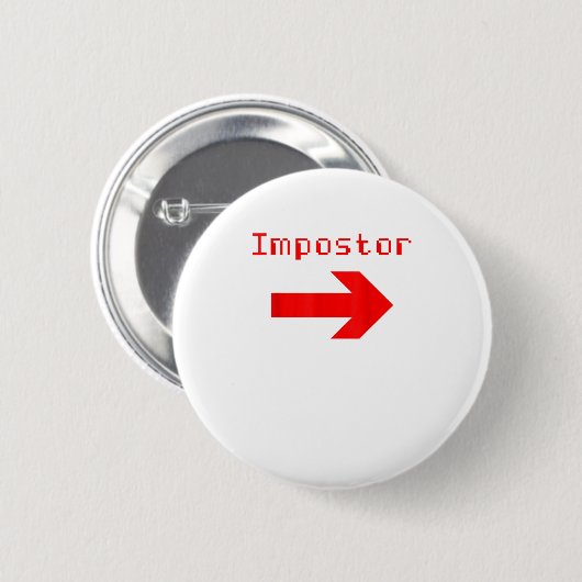 Impostor - Funny Video Game Apparel Button (Vorne & Hinten)