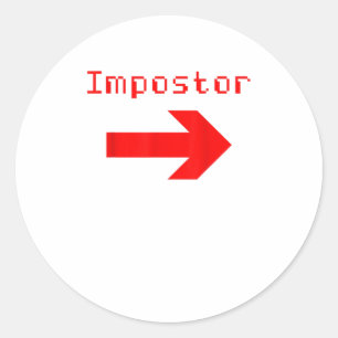 Impostor - Funny Video Game Apparel Runder Aufkleber