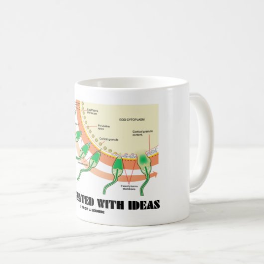 Imprägniert mit Ideen (Samenzellen-Ei-Düngung) Kaffeetasse (VorderseiteRechts)