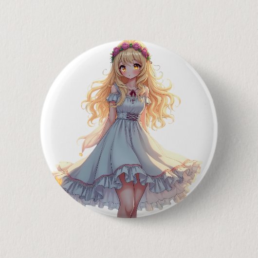 Impresión de Arte de Olas Retro Vibrantes - Diseño Button (Vorderseite)