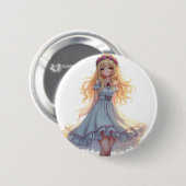 Impresión de Arte de Olas Retro Vibrantes - Diseño Button (Vorne & Hinten)