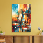 Impressão Em Tela Abstract vertical and horizontal Leinwanddruck (Insitu (Wohnzimmer))