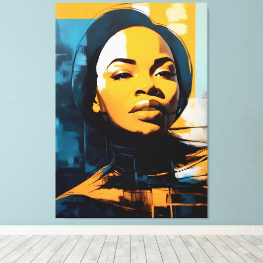 Impressão Em Tela Quadro Rosto de mulher Abstrato Leinwanddruck (Insitu (Holzboden))