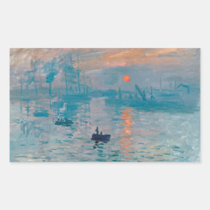 Impression Sonnenaufgang Claude Monet Rechteckiger Aufkleber