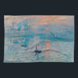 Impression Sunrise Claude Monet Geschirrtuch<br><div class="desc">Monet Impressionismus Malerei - Der Name dieses Gemäldes ist Impression,  Sunrise,  ein berühmtes Gemälde des französischen Impressionisten Claude Monet,  das 1872 gemalt und 1874 in der Ausstellung von Impressionisten in Paris gezeigt wurde. Sunrise zeigt den Hafen von Le Havre.</div>