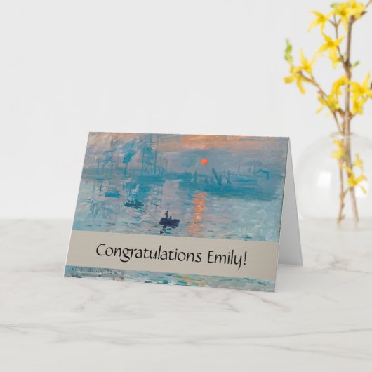 Impression Sunrise claude monet impressionist Karte (Gelbe Blume)