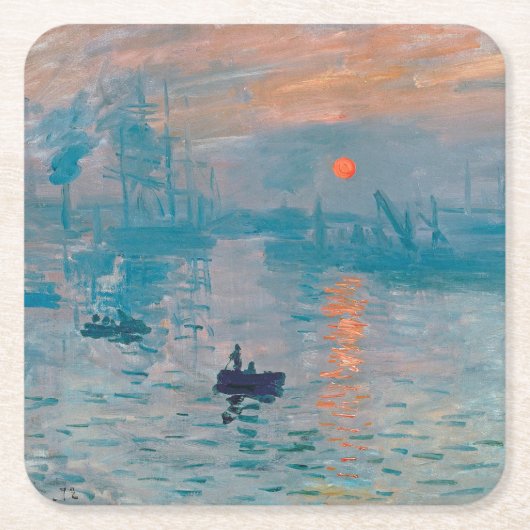 Impression Sunrise claude monet impressionist Rechteckiger Pappuntersetzer (Vorderseite)
