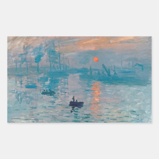 Impression Sunrise Claude Monet Rechteckiger Aufkleber (Vorderseite)