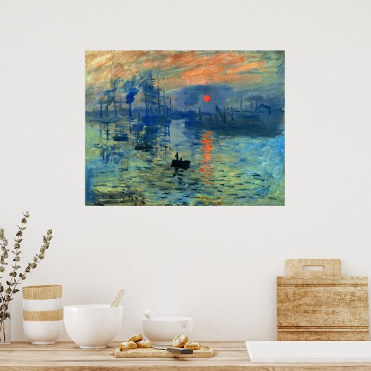 Impression Sunrise, Soleil Levant, Claude Monet Poster (Küche)
