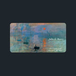 Impression Sunrise von Claude Monet Adressaufkleber<br><div class="desc">Besuchen Sie bitte meinen Laden für interessanteres Design und mehr Farbwahl => zazzle.com/iwheels*</div>