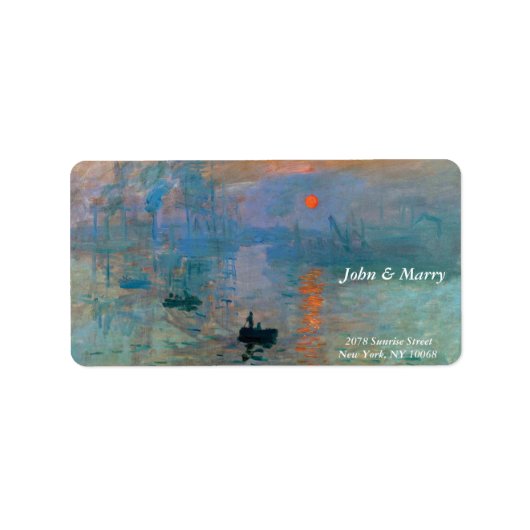 Impression Sunrise von Claude Monet Adressaufkleber (Vorne)