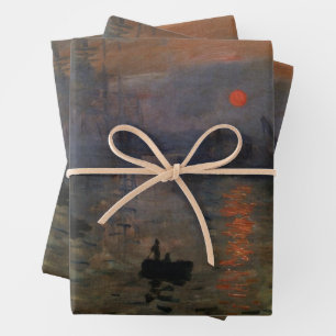Impression Sunrise von Claude Monet, Vintage Kunst Geschenkpapier Set