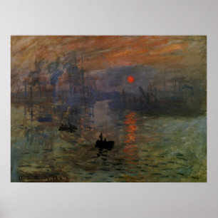 Impression Sunrise von Claude Monet, Vintage Kunst Poster