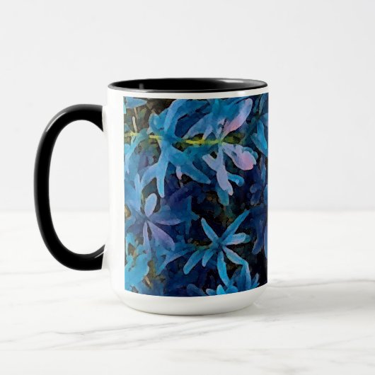 Impression von blauen Blätter Tasse (Links)