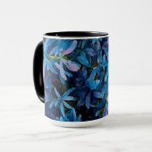 Impression von blauen Blätter Tasse (Vorderseite Links)