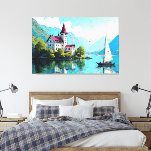 Impressionen von der Stille: Burg von Lugano Leinwanddruck (Insitu (Schlafzimmer))