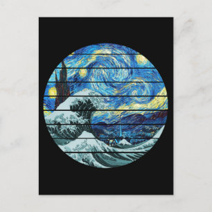IMPRESSIONISM STERNENNACHT WELLE VON KANAGAWA KUNS POSTKARTE