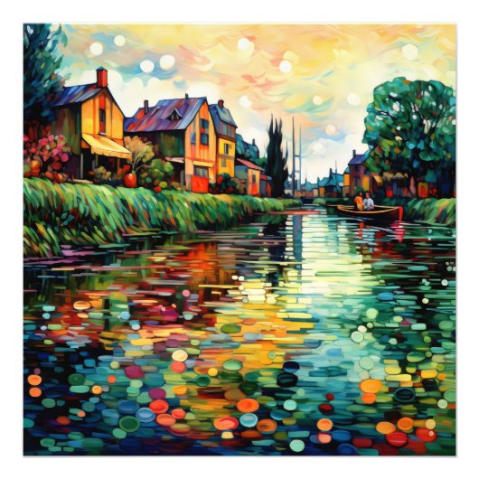 Impressionismus der Fluss Bank Fotodruck (Vorne)