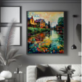 Impressionismus der Fluss Bank Fotodruck