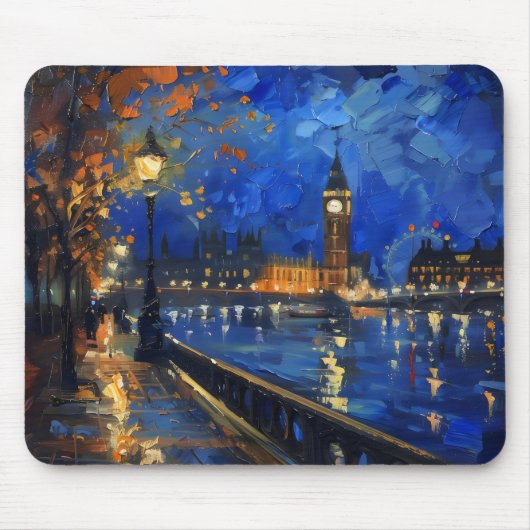 Impressionismus der Nacht in London Mousepad (Vorne)