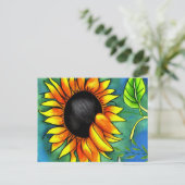 Impressionismus der Sonnenblumen Crayon Art Postkarte (Stehend Vorderseite)