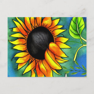 Impressionismus der Sonnenblumen Crayon Art Postkarte