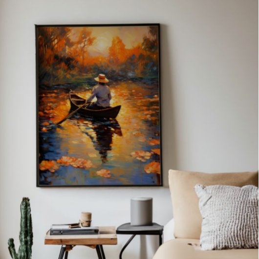 Impressionismus des Mannes an Bord Fotodruck