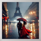 Impressionismus Frankreich Eiffelturm und Couple Poster (Vorne)