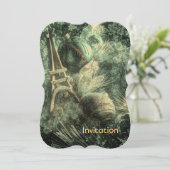 Impressionismus Franzose eiffelturm Einladung (Stehend Vorderseite)