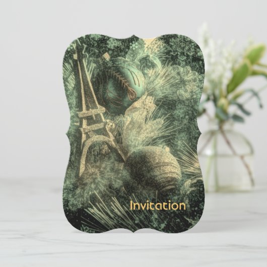 Impressionismus Franzose eiffelturm Einladung (Stehend Vorderseite)