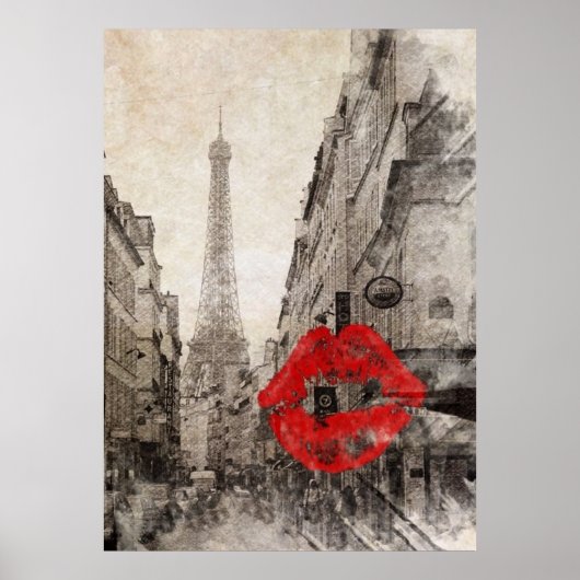 Impressionismus Herbstlandschaft paris eiffturm Poster (Vorne)