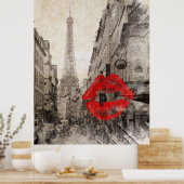 Impressionismus Herbstlandschaft paris eiffturm Poster (Küche)