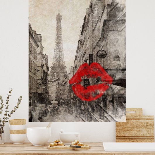 Impressionismus Herbstlandschaft paris eiffturm Poster (Küche)