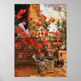 Impressionismus in Red Geraniums Poster