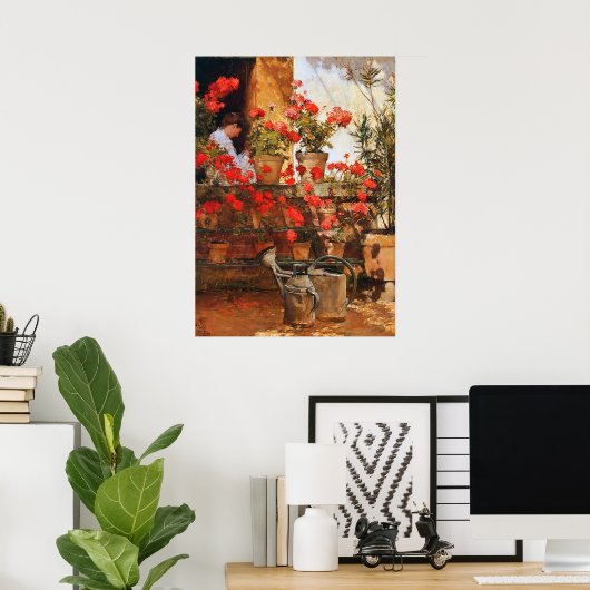 Impressionismus in Red Geraniums Poster (Heimbüro)