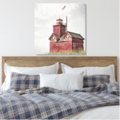 Impressionismus in Red Lighthouse Leinwanddruck (Insitu (Schlafzimmer))