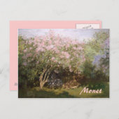 Impressionismus Lilacs by Monet Postcard Postkarte (Vorne/Hinten)